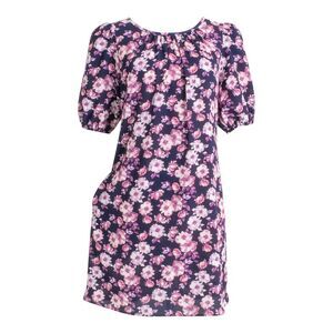 CONNECTED APPAREL Womens Navy Elastic Cuff Pullover Short Sleeve Sheath Dress 6